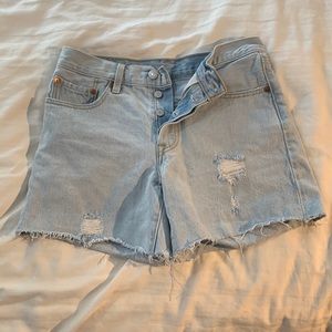 Levi 501 light denim shorts